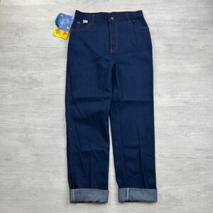 Vintage 70s Cap Ferrat Jeans Size 14 Blue Dark Wash Denim BRAND NEW Western DSWT